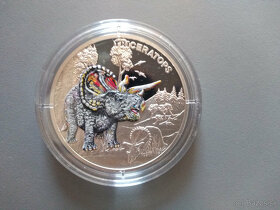 Predám 1 Oz striebornú mincu Triceratops (proof) - 7
