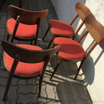 Retro starozitne stolicky Smidek Cesky Nabytek 1960 4ks - 7