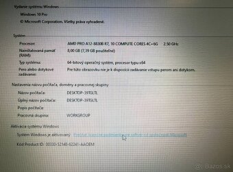 Notebook Lenovo A475 / AMD A12 / 8GB RAM / SSD / Win10 Pro - 7