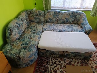 Pohovka rohová sedacia súprava rozkladacia úložná s kreslom - 7