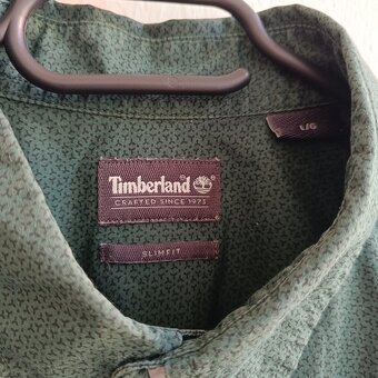 Timberland tmavozelená košeľa s dlhým rukávom L slim fit - 7