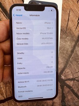 iPhone 13 mini 256 black batéria 86% originál top stav - 7