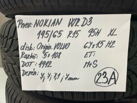 Disky Orig. VOLVO 6J x 15 H2 + pneumatiky 195/65 R15 zimné - 7