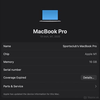 Macbook Pro M1 13’3 - 256GG/16GB RAM - 7