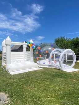 Skakací hrad biely & Bubble House -PRENÁJOM - 7