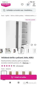 Predám skriňu šatníková -Biela - 7