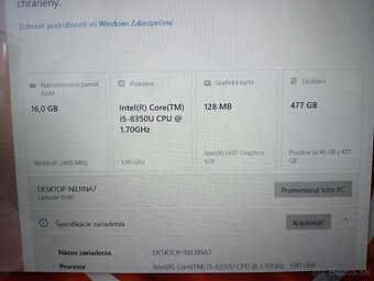predám Dell latitude 5590 / dotykový displej /16gb ram / ssd - 7