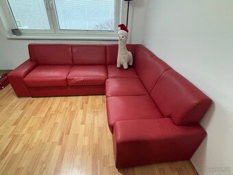 Predám rohovú sedačku + taburet - 7