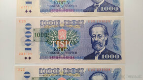 Bankovky 1000 Kčs UNC, rôzne typy a série - 7