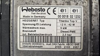 Prídavné kúrenie Webasto 1KO 815 005EF - 7