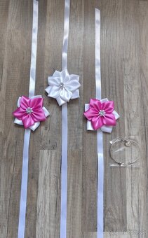 svadobná výzdoba na auto ružová - 7