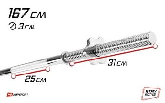 HS Nakladací činkový set Premium 105kg + variabilná lavica M - 7