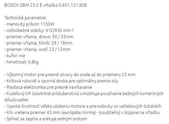 magnetická vŕtačka BOSCH - 7