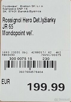 Lyžiarky Detské Rossignol Hero JR 65, EU 36,5 - 7