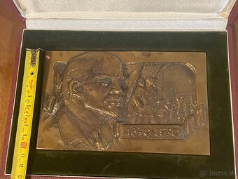 veľká bronzova plaketa Lenin - 7