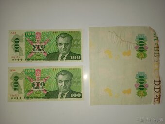 BANKOVKY 100 KČS 1989, VZÁCNÉ SÉRIE A ROZPRACOVANÝ NÁTISK - 7