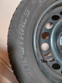 Plechové disky 5x100 r15 + zimné pneu - 7
