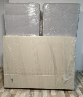 manzelska postel bezovo siva , 160x195x46 cm - 7