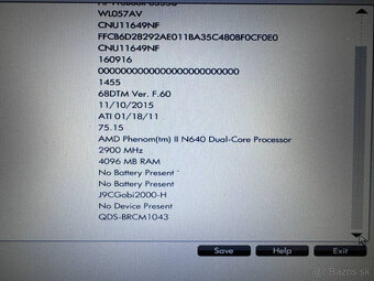 Predám pokazený notebook na náhradné diely zn.HP 6555b. - 7