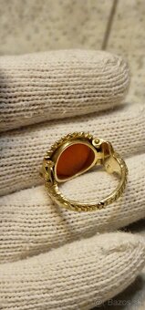 Starožitný zlatý pánsky prsteň Rakúsko Uhorsko - 7