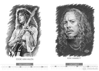 unikátny kreslený kalendár portrétov Hard and Heavy 26 - 7