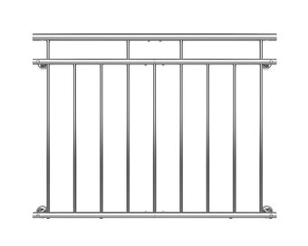 Balkónové zábradlie 90 x 128 až 156 cm - nehrdzavejúca oceľ - 7
