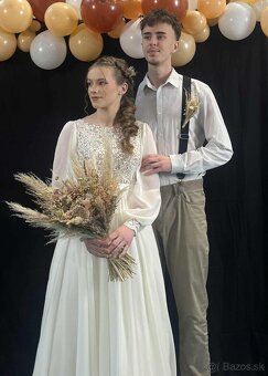 Svadobné šaty šité na mieru- použité len na fotenie - 7
