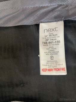 Pánsky oblek – slim fit, vlna 100 % (veľkosť M) - 7