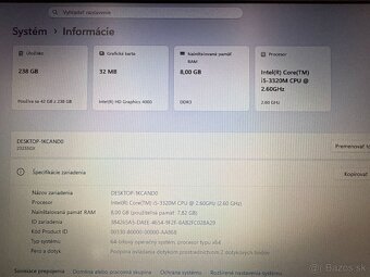 Notebook Lenovo ThinkPad X230 – 8GB RAM, 250GB SSD - 7