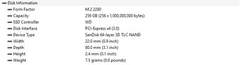 8x 256GB SSD NVMe / Western Digital Gen3 - 100% stav - 7