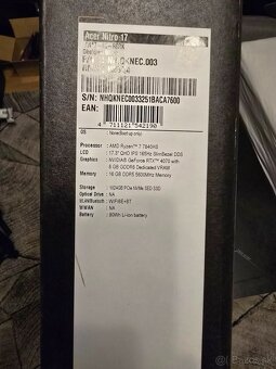 Acer Nitro 17.3" RTX4070 - 7
