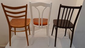 3 staré drevené stoličky v dobrom stave, každá je iný typ - 7