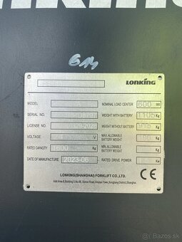 Elektrický, ručne vedený vozík zn. Lonking, typ CL1636GA - 7