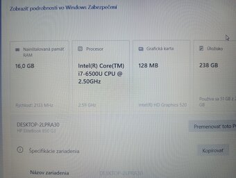 Hp elitebook 850 G3 / 16gb ram / Intel core i7 / 256gb ssd - 7