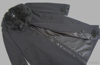 Vlneno-kašmírový kabát s kožušinkou, veľ. L/42 - 7