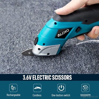 VLOXO Bezdrôtové elektrické nožnice - 2 vymeniteľné nože - 7