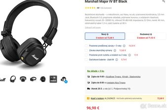 Marshall Major IV Bluetooth slúchadlá čierne - 7
