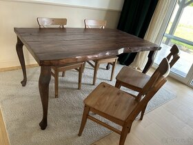 Jedálenský stôl z masívu a 4 stolicky IKEA - 7