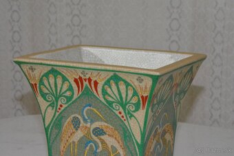 Secesní váza - porcelán + bronz - 7