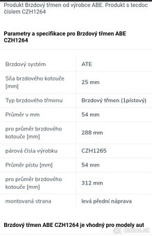 Brzdový strmeň - 312mm Octavia 2 RS - LP - 7