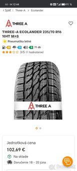 Three-A Ecolander 235/70 r16 A/T 104T ako nove - 7