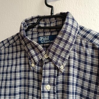 Polo Ralph Lauren sivá flanelová košeľa s dlhým rukávom L - 7