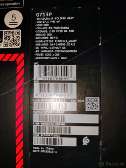 Predám herný notebook Asus rogstrix G 713 PV - 7