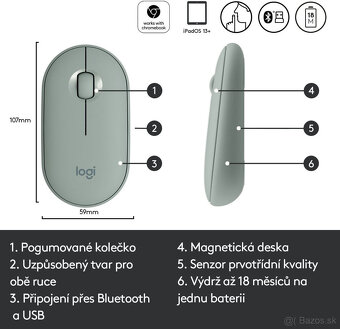 Predam bluetooth mys Logitech Pebble M350 - 7