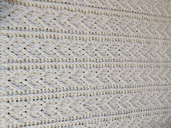 Pletená deka pre dospelých smotanova - 7