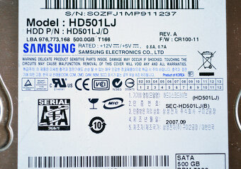3,5" HDD 1TB, 500GB - 7