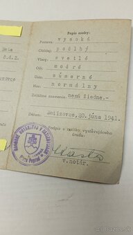 Preukaz starý- Slovenský štát... - 7