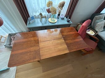 Stôl Halabala rozkládací a 4 stoličky lízátka H-214 - 7