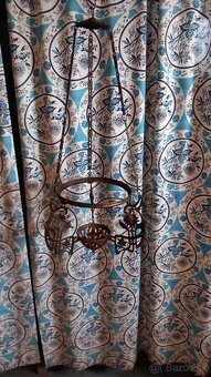 Starožitný liatinový závesný luster - 7