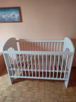 Detská postieľka s matracom biela Nová - 7